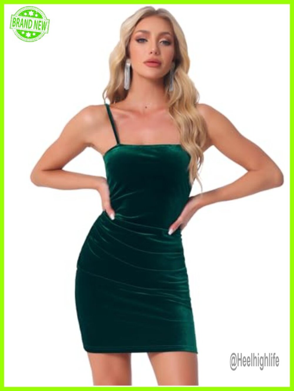Allegra K Velvet Cami Dress Side Ruched Sleeveless Club Night Out Mini Dress